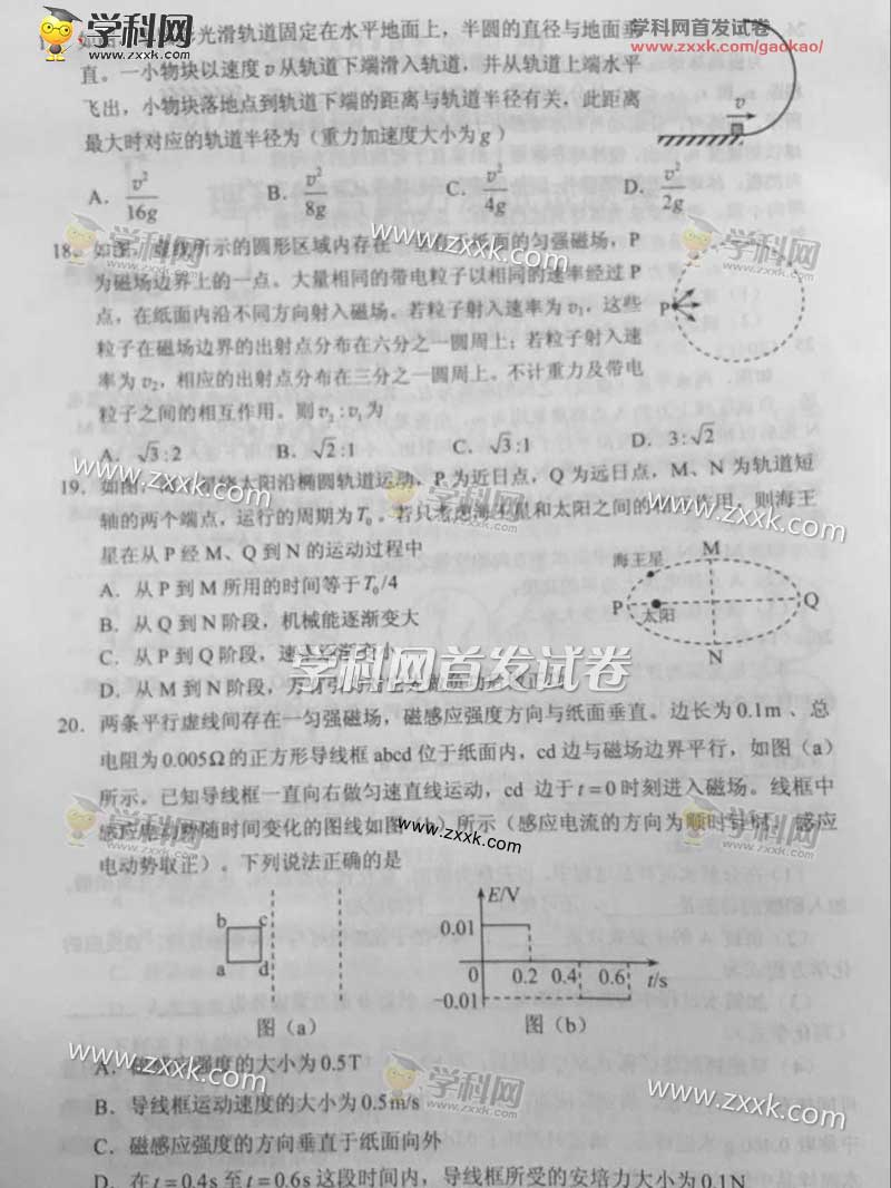2017全国卷ii高考理综试题(2)图片