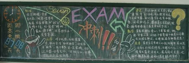 考试为主题的黑板报内容,迎接月考黑板报图片,考场黑板布置图片,以