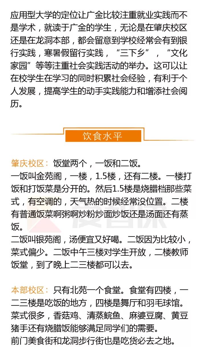 广东金融学院饮食水平