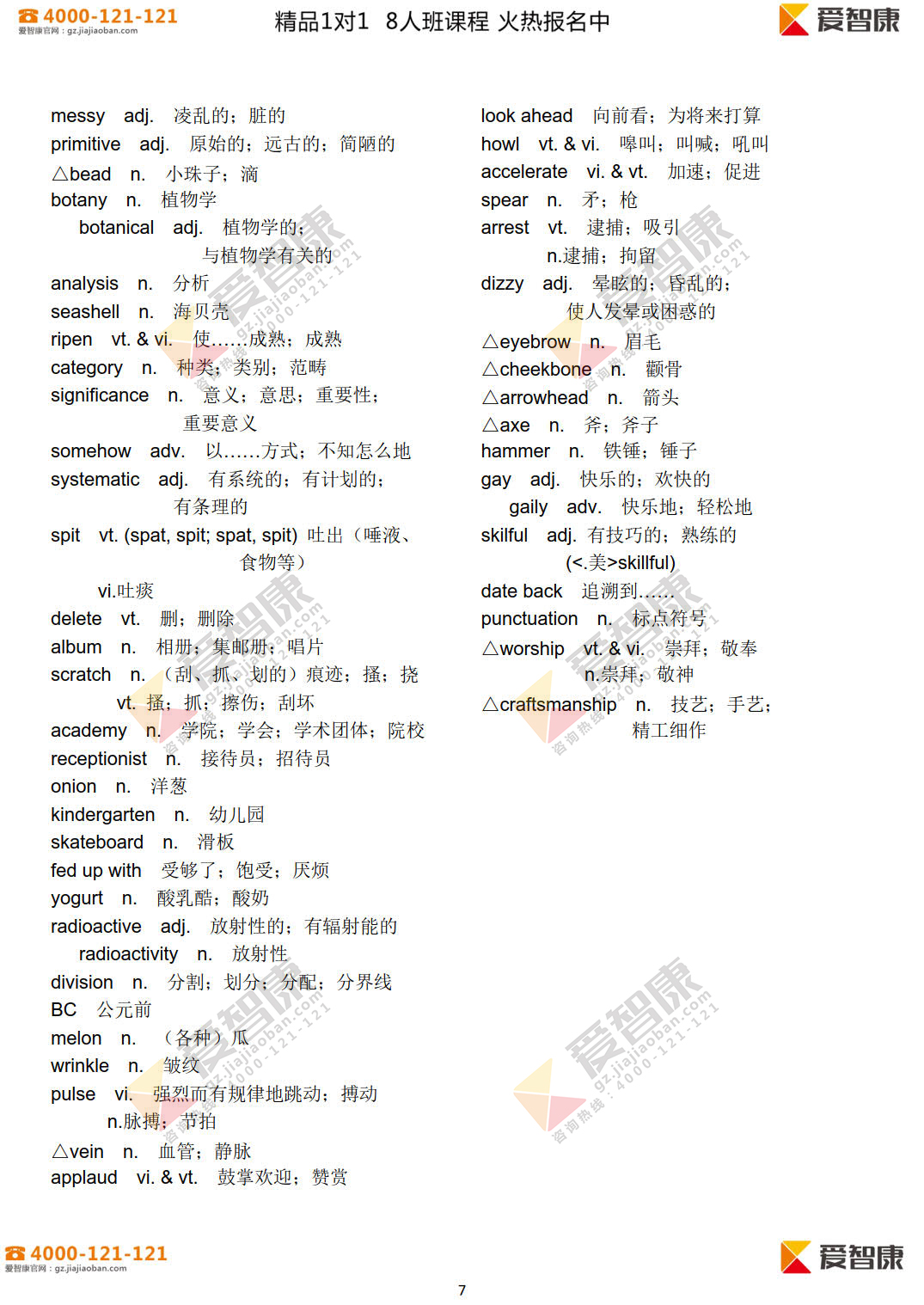 人教版高中英语单词(选修八)