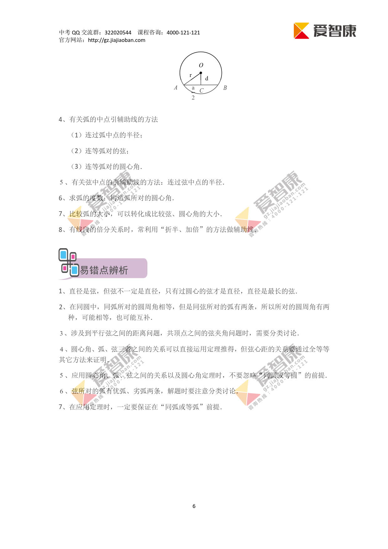 初三数学圆的知识点