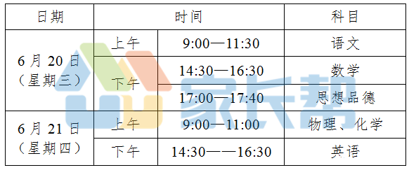 中考动态丨2018武汉中考日程安排