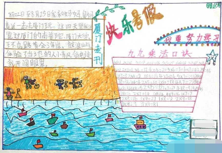 2021年三年级丰富多彩的暑假生活手抄报