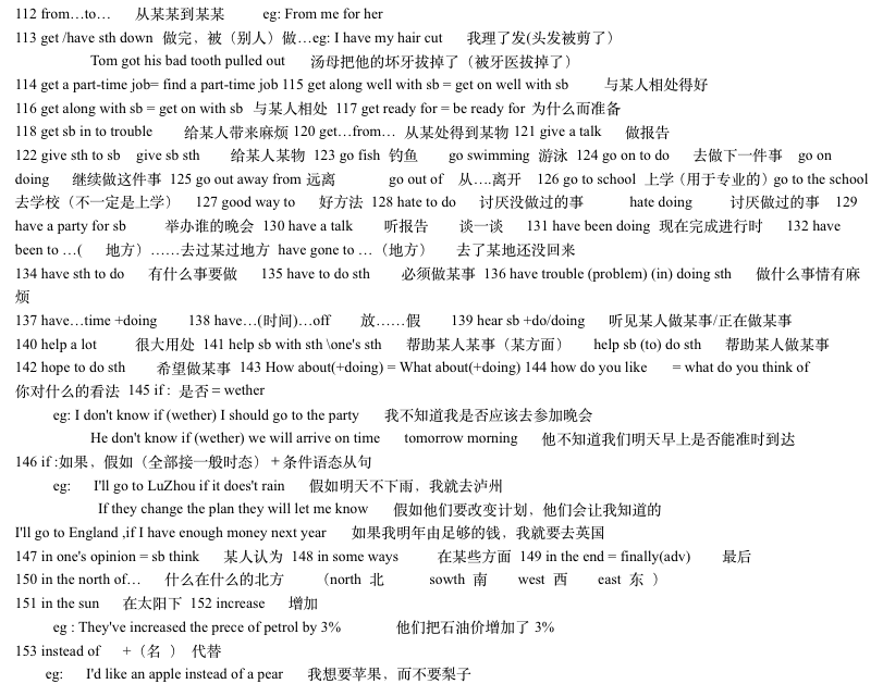 初中英語知識點總結