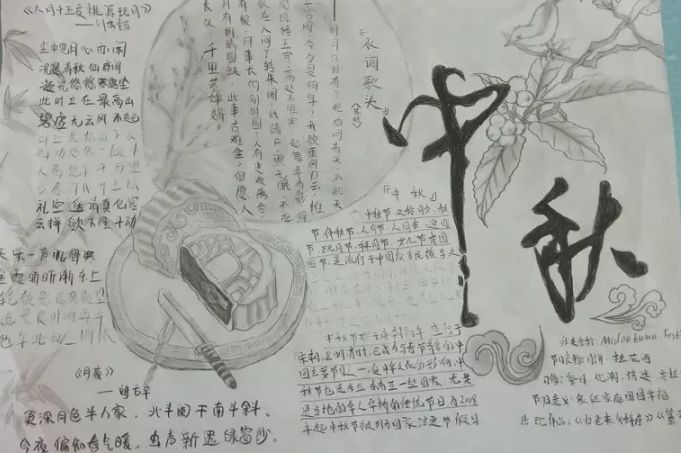 2018年初三中秋节手抄报