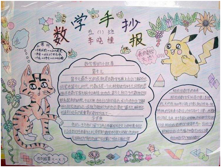 北京小学二年级下数学手抄报