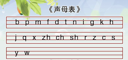 北京小学拼音声母表