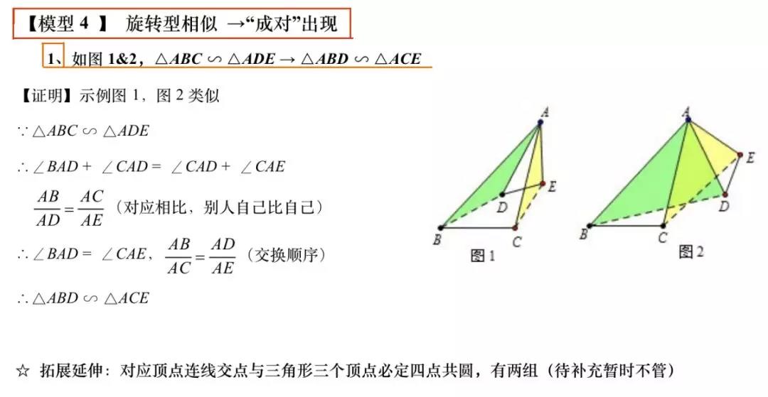 2020年中考数学相似模型重点 模型解读例题