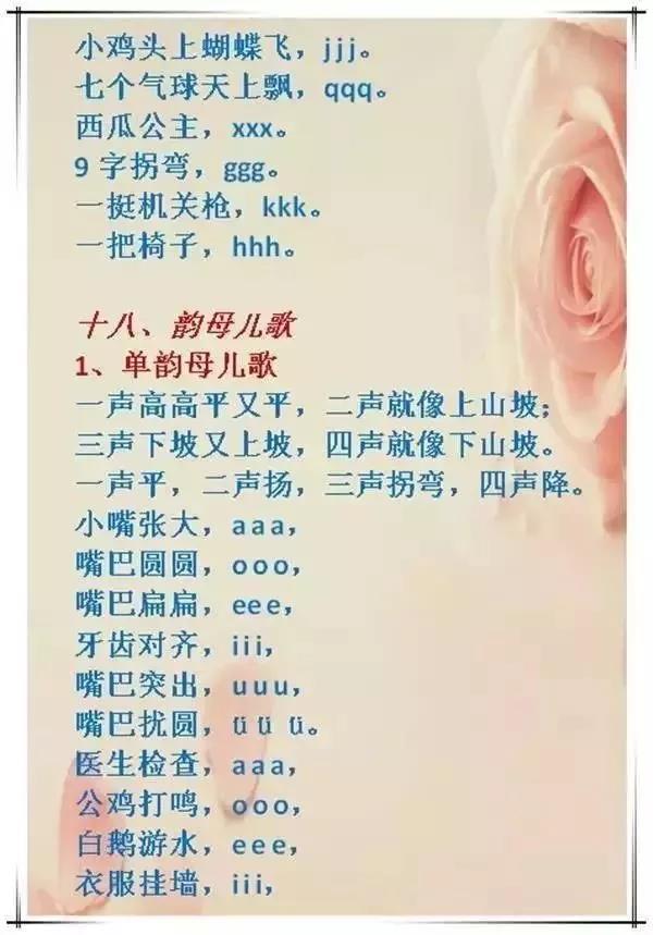 小学拼音知识全变顺口溜