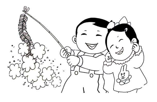 2019年欢度春节简笔画大全