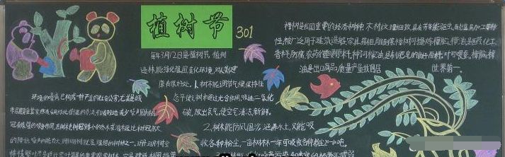 2019年植树节黑板报高二