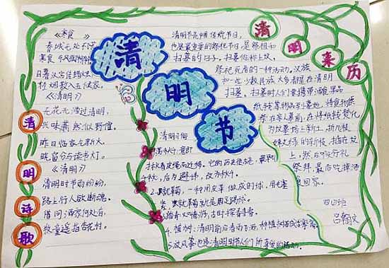 2019年清明节手抄报花边