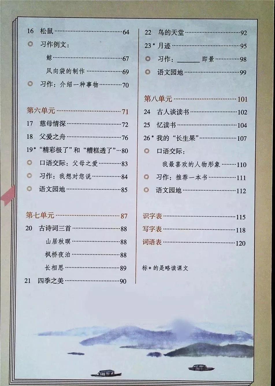 2019秋季部编版五年级语文上册教材课文目录_南京学而思1对1