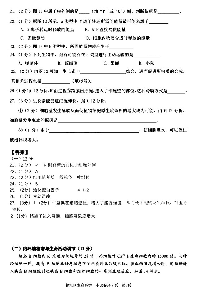 2020Ϻһģ߶ĩ⼰𰸽7ҳ