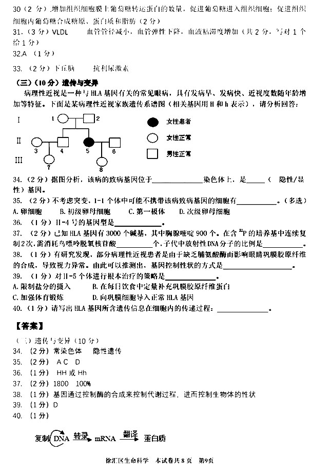 2020Ϻһģ߶ĩ⼰𰸽9ҳ