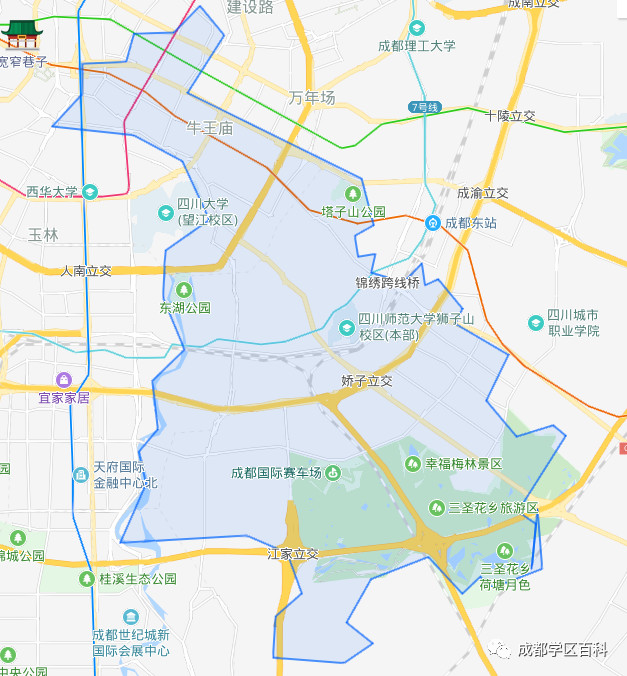 锦江二区学区划片图图片