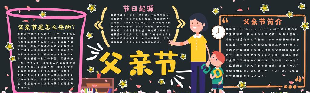2021年父亲节黑板报图片大全20张