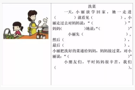 一年级语文《看图写话》基础练习:洗菜